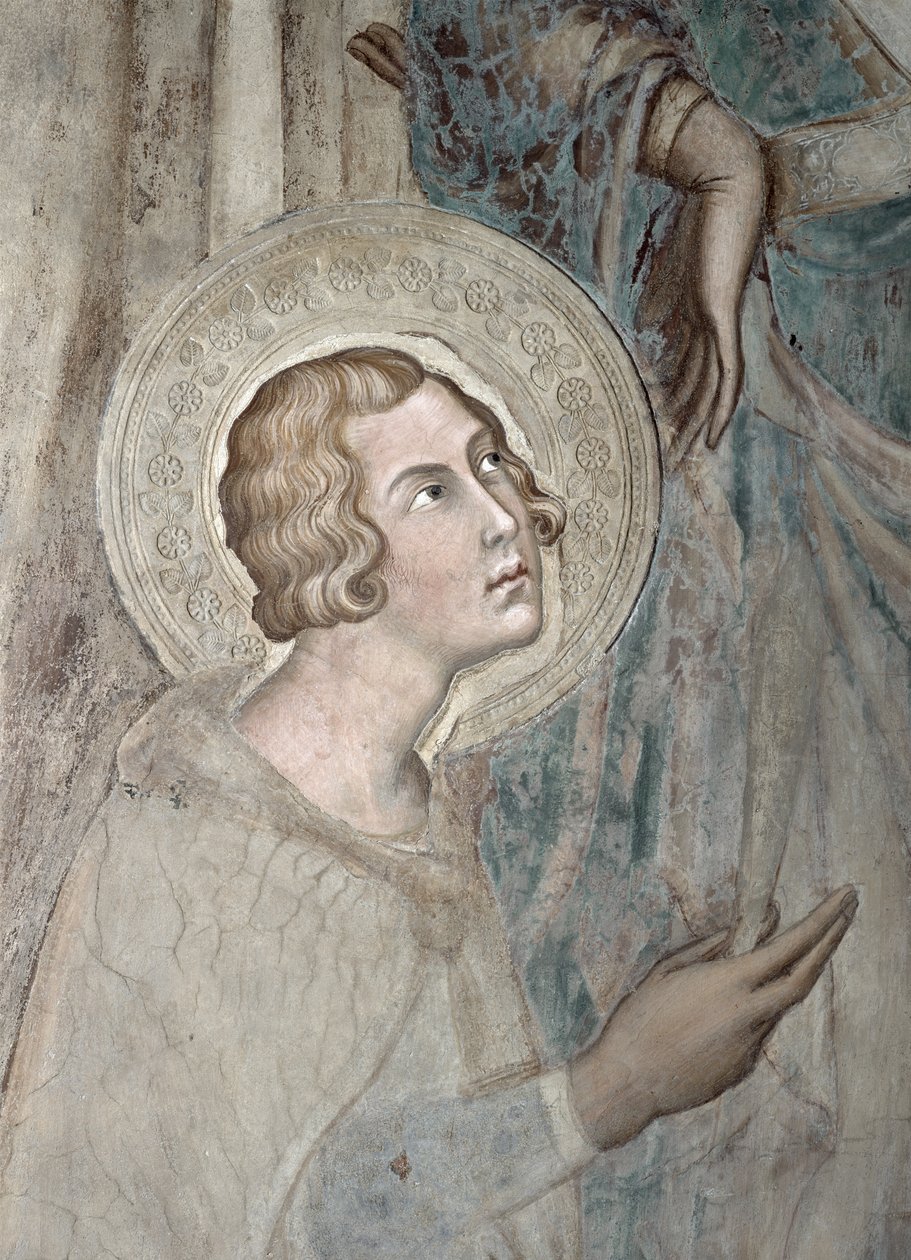 Maestà: San Ansano, 1315 (detalle) de Simone Martini