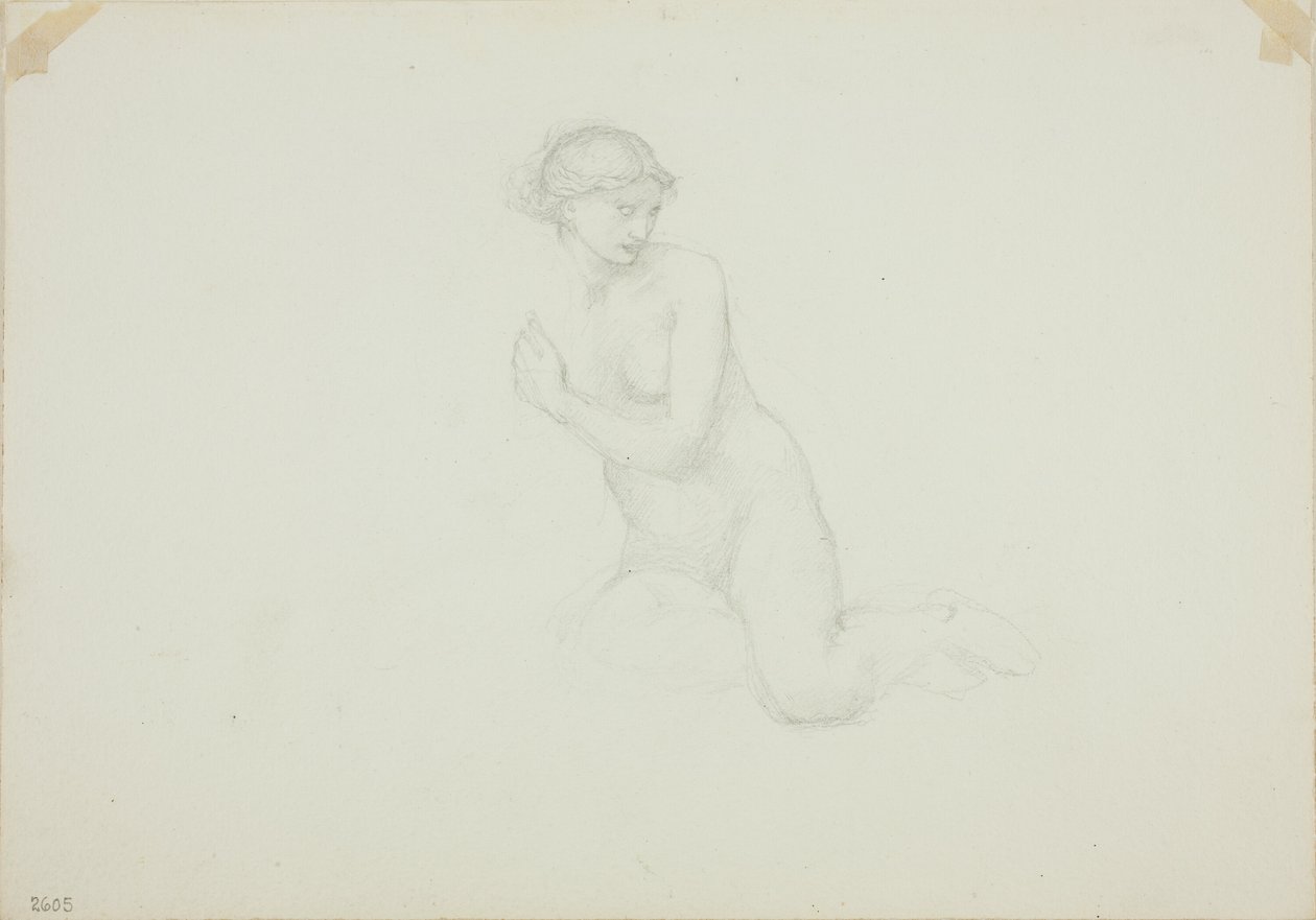 Desnudo Femenino Sentado de Sir Edward Burne Jones