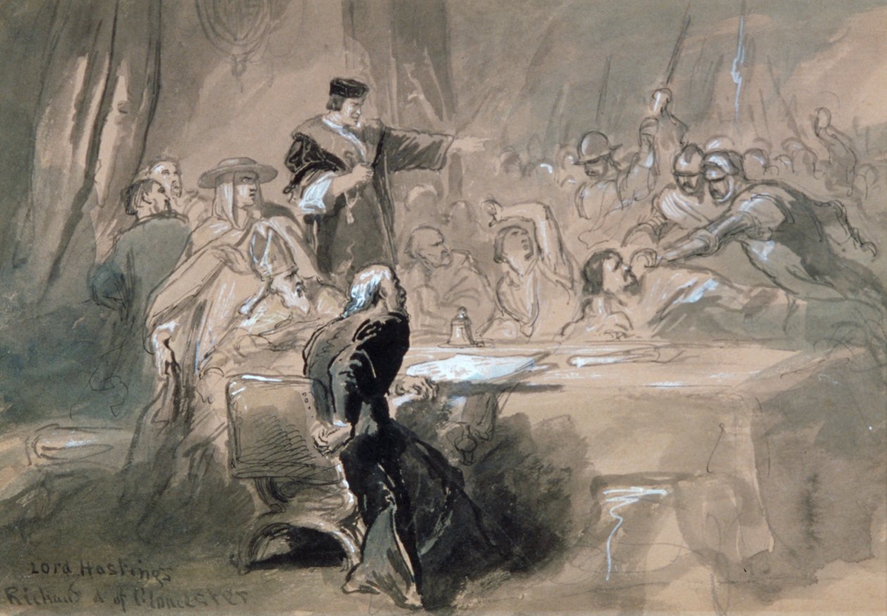 Arresto de Lord Hastings, c. 1856-1859 de Sir John Gilbert