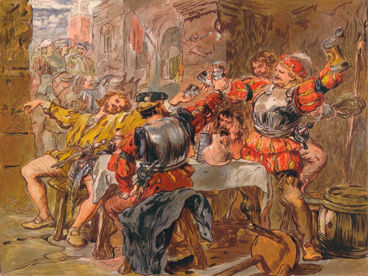 Déjame el Canakin Clink, c1875 de Sir John Gilbert