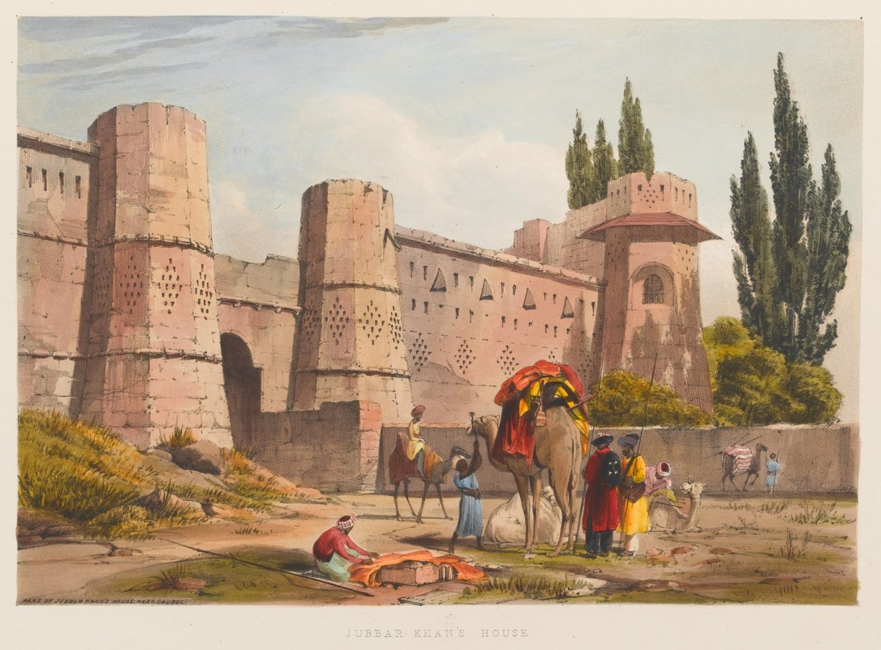 Casa de Jubbar Khans (litografía en color) de Sir Keith A. Jackson