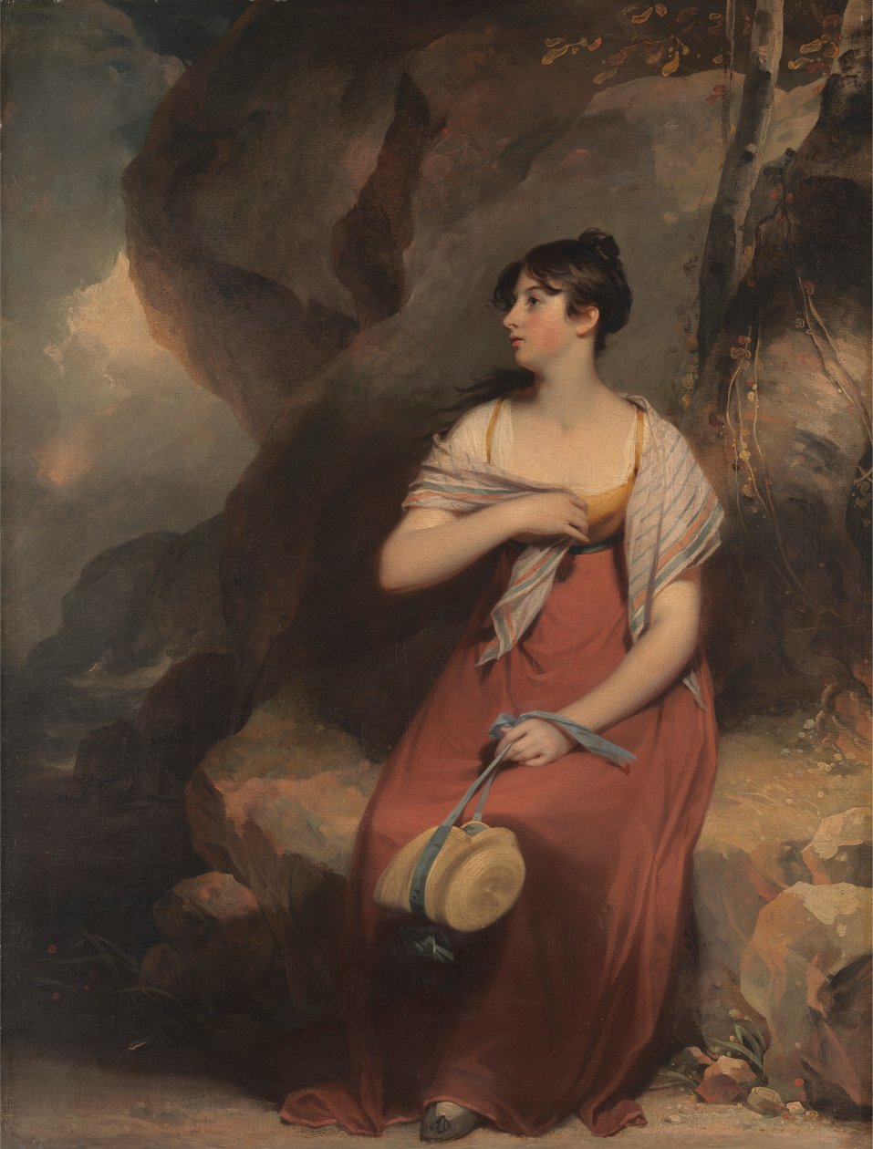 Una mujer en un paisaje de Sir Martin Archer Shee