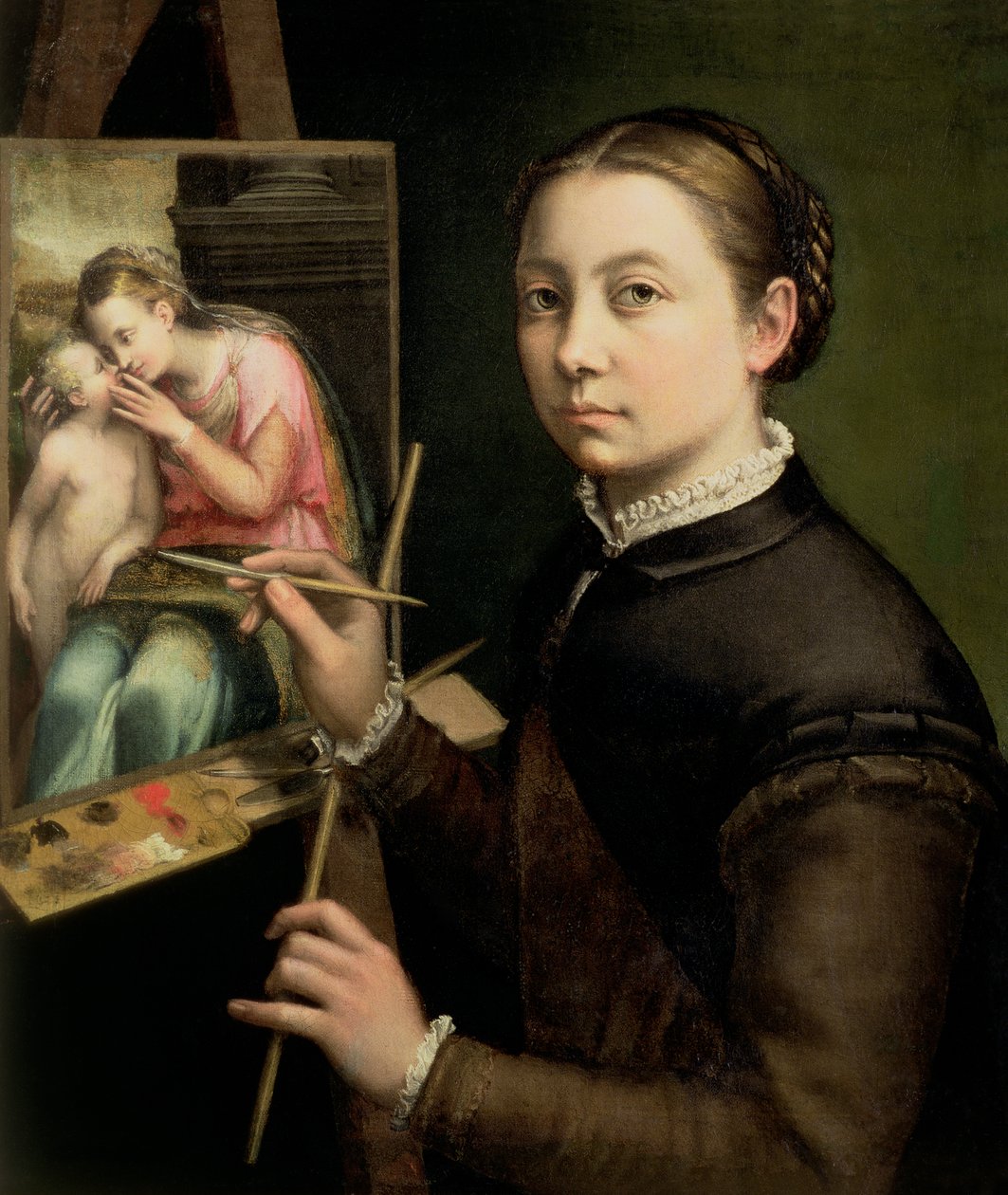 Autorretrato en el caballete, 1556 de Sofonisba Anguissola