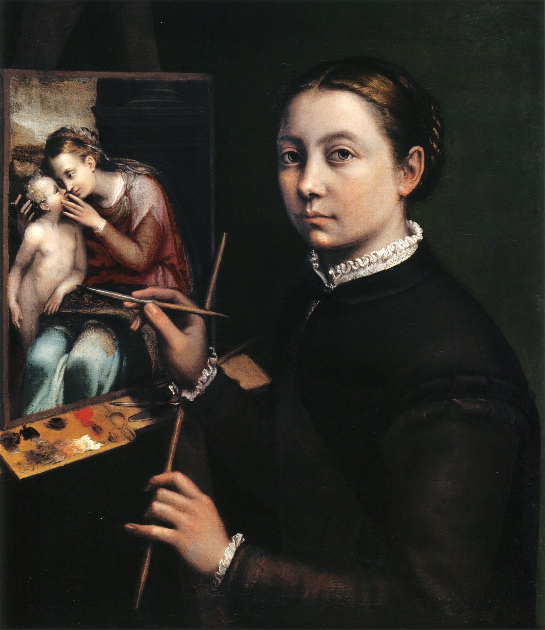 Autorretrato en el caballete de Sofonisba Anguissola