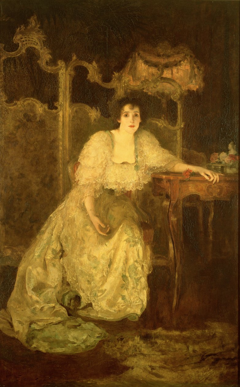 Mrs. Patrick Campbell (1865-1940) como Paula Tanqueray, 1894 de Solomon Joseph Solomon