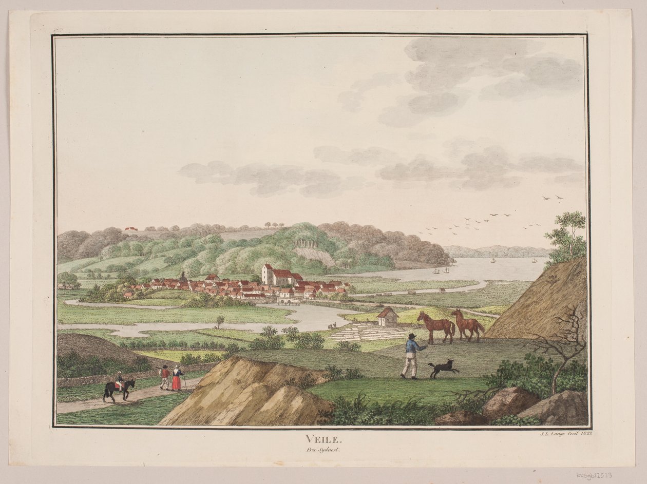 Vejle desde el suroeste de Søren L. Lange