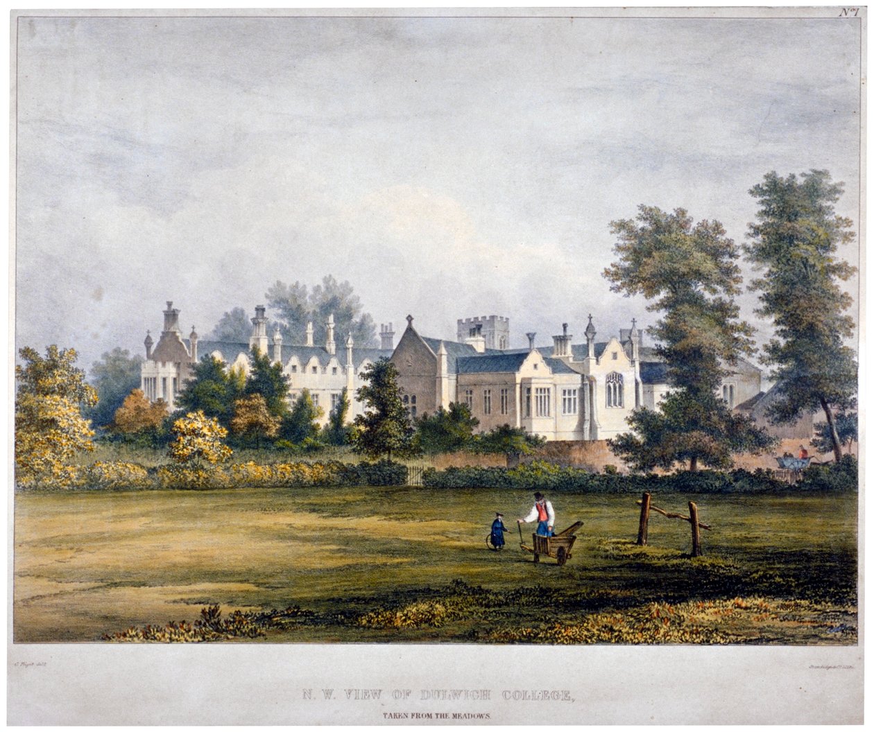 Dulwich College, Londres, c1830 de Standidge and Co
