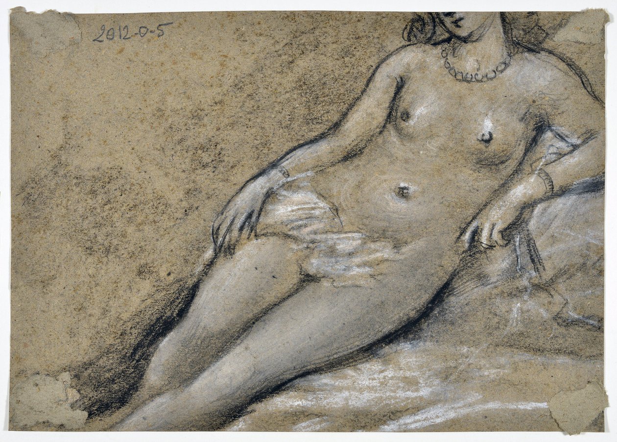 Estudio de la mujer (dibujo) de Stanislas Torrents y de Amat