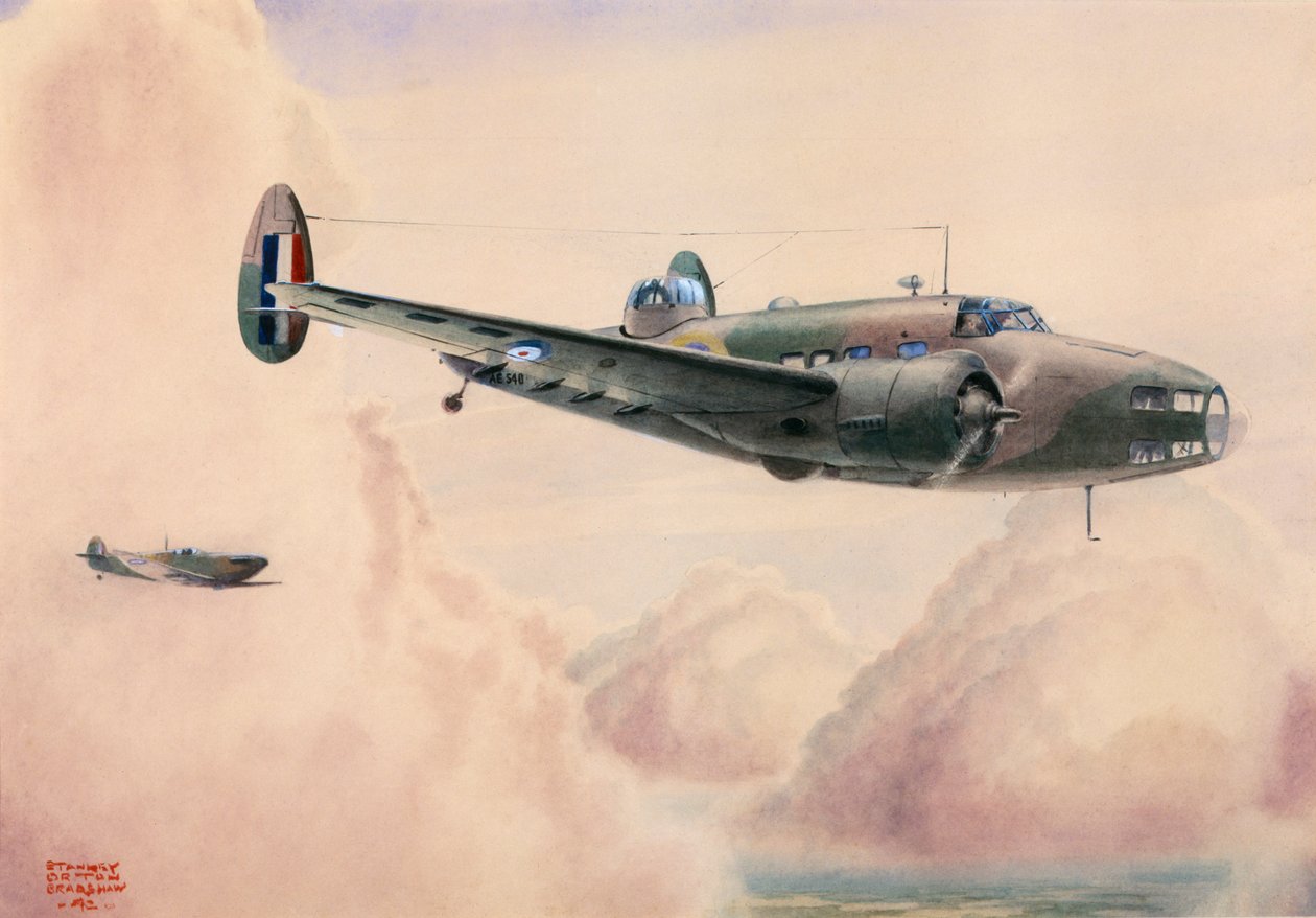 Bombardero ligero Hudson en vuelo de Stanley Orton Bradshaw