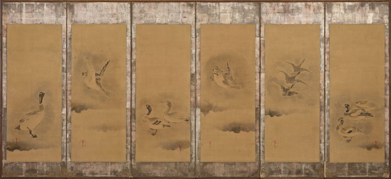 Gansos salvajes, período Momoyama o Edo, 1568-1615. de Sôtatsu