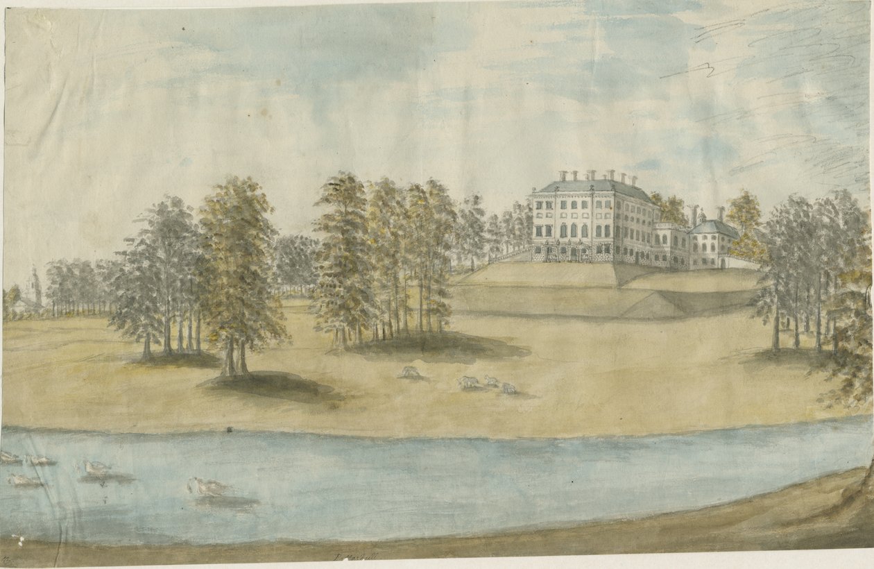 Patshull House: pintura en acuarela, s.f. [1790s] de Stebbing Shaw