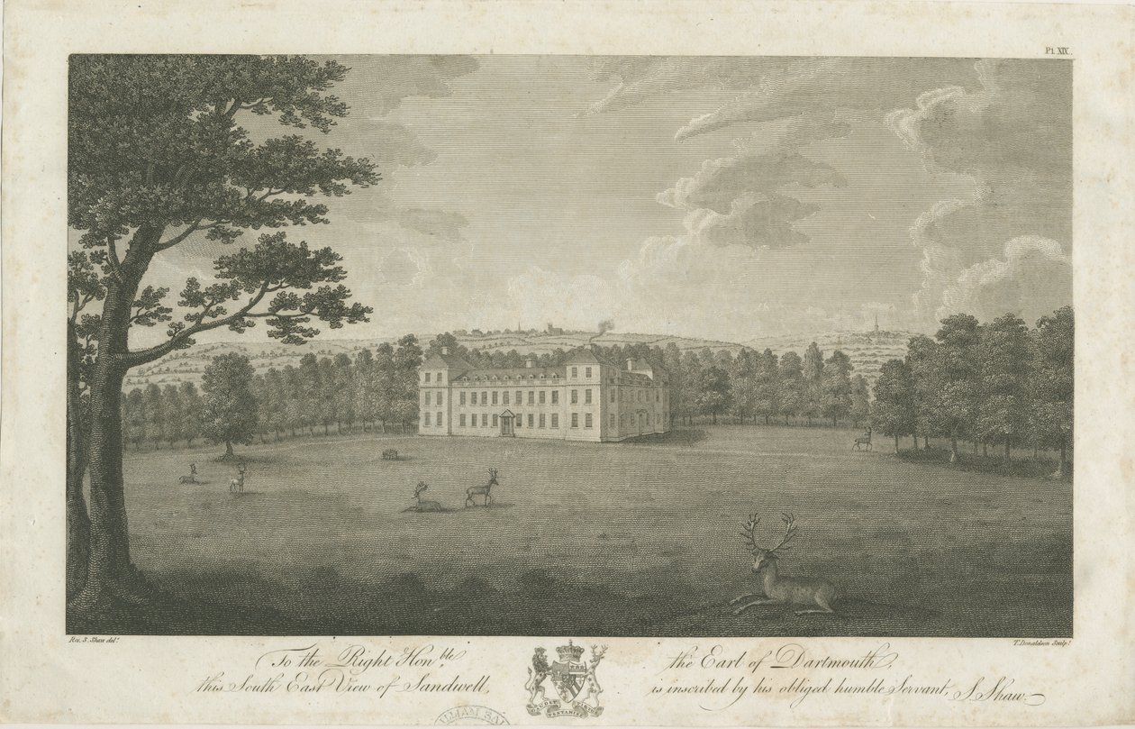 Parque Sandwell - Salón: grabado, s.f. [1762-1798] de Stebbing Shaw