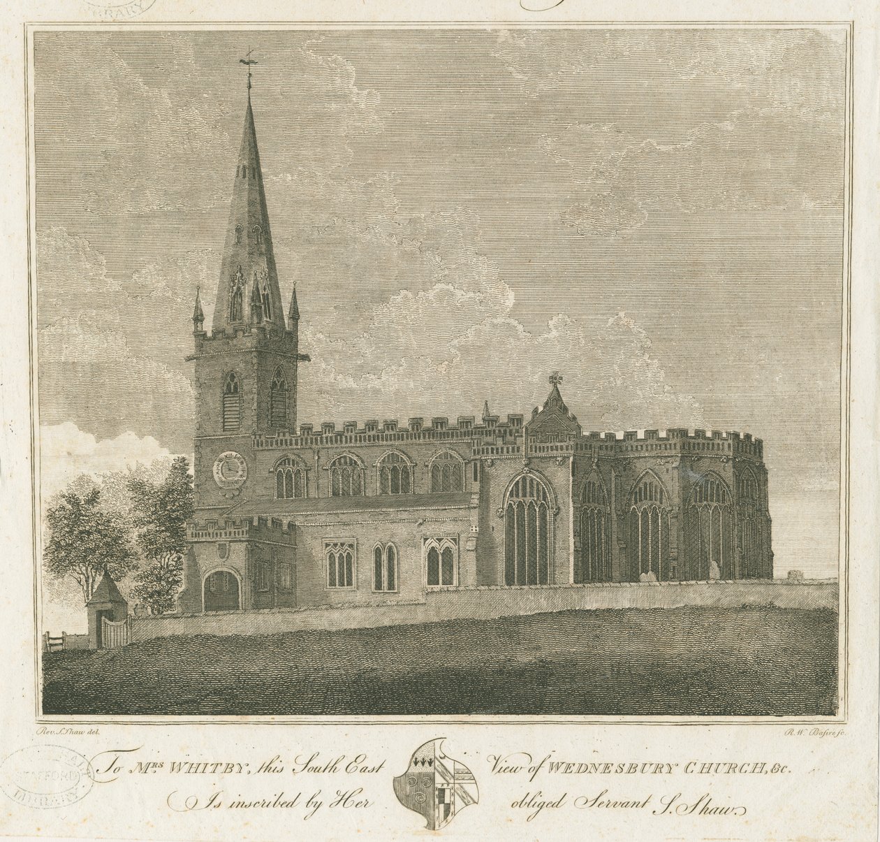 Iglesia de Wednesbury: grabado, s.f. [1762-1802] de Stebbing Shaw