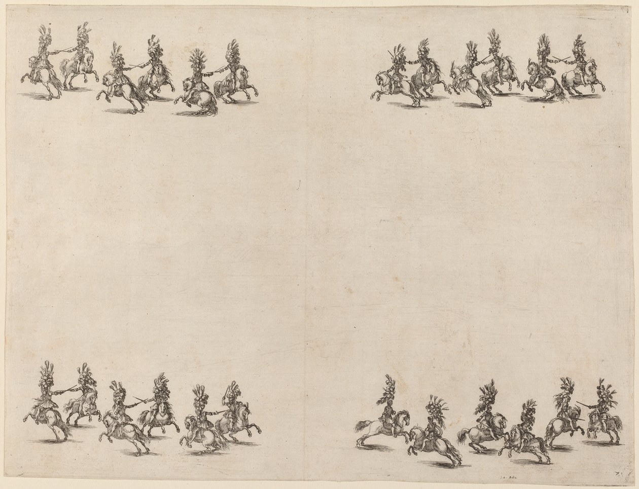 Caballeros luchando con espadas de Stefano della Bella