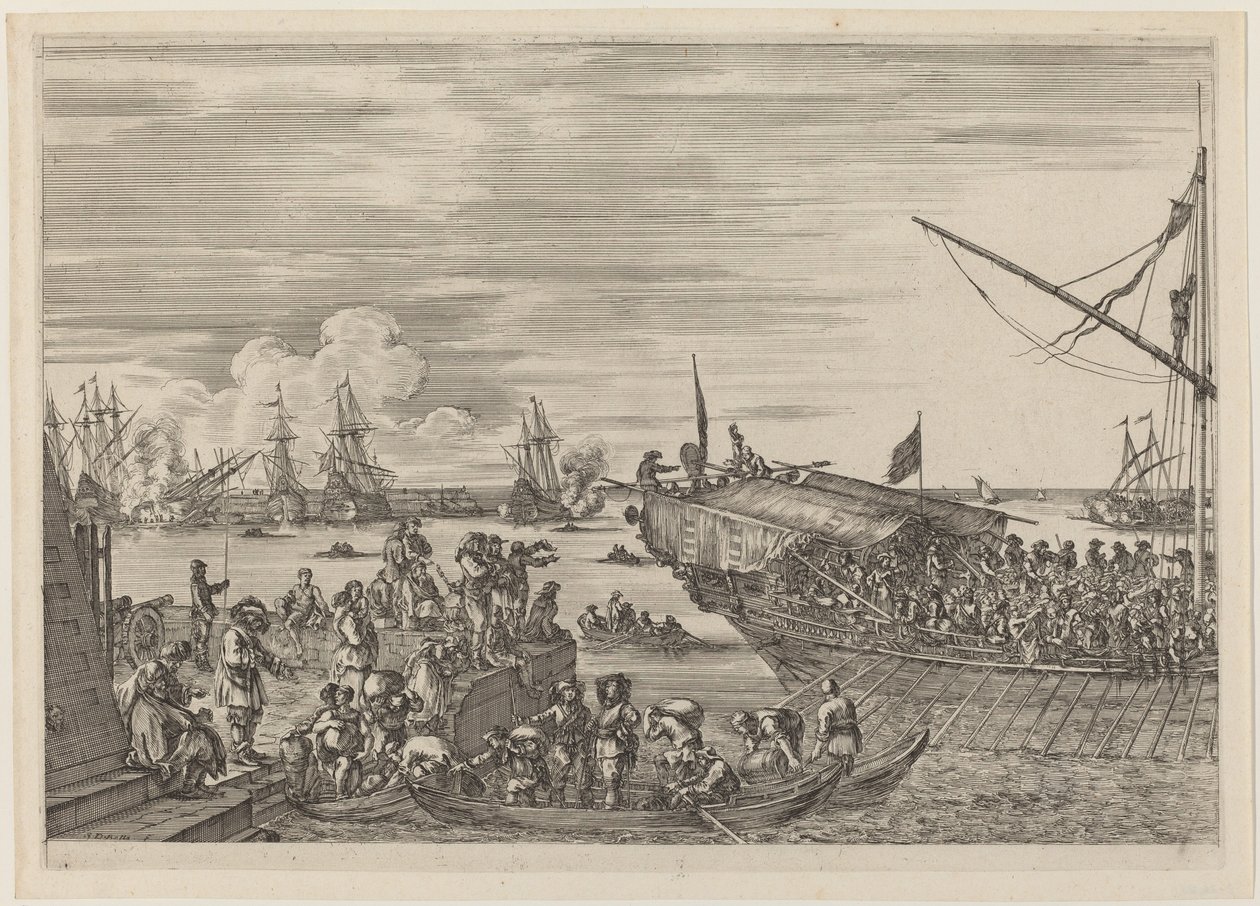 Partida de un barco de Stefano della Bella