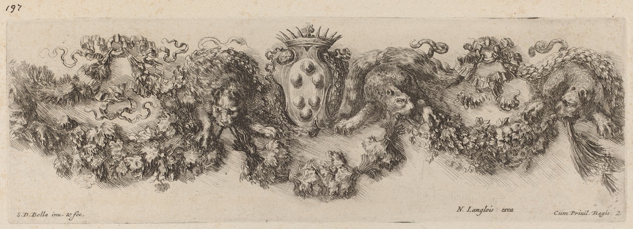 Guirnalda con el escudo de armas de los Medici de Stefano della Bella