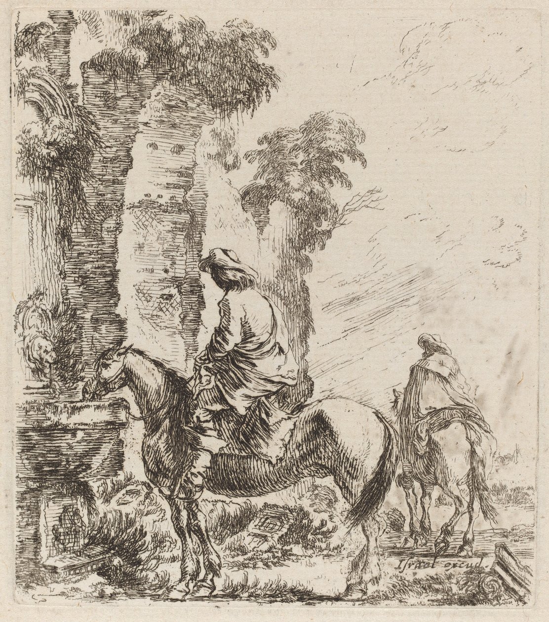 Paisaje con jinetes de Stefano della Bella