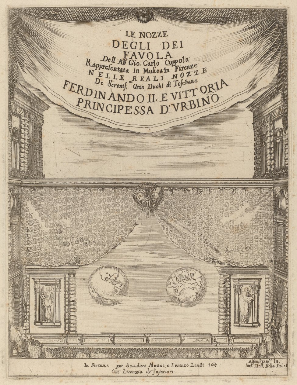 Las bodas de los dioses: Frontispicio de Stefano della Bella