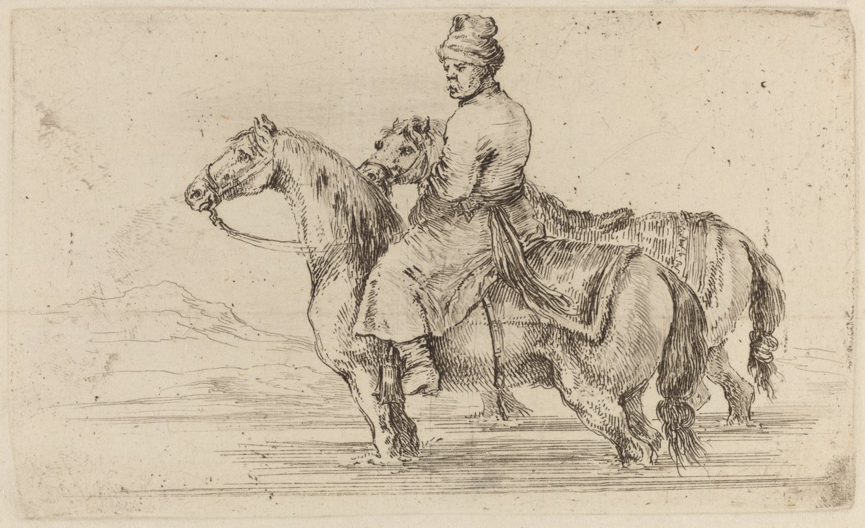 Asistente polaco con dos caballos de Stefano della Bella
