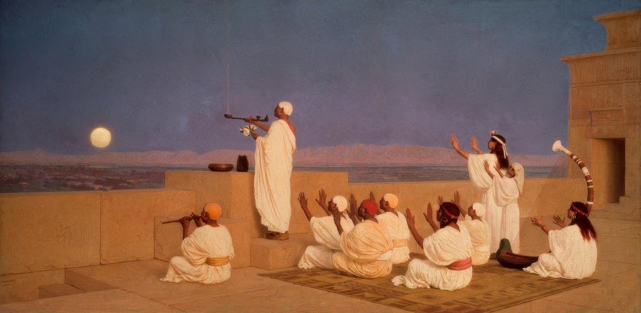 La adoración del dios lunar Khonsu de Stepan Wladislawowitsch Bakalowitsch