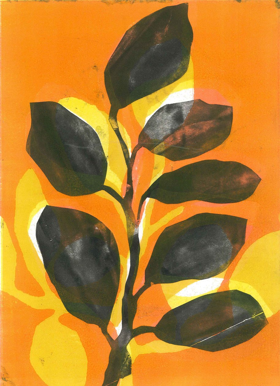 Jardín de verano, 2015 (monocopia sobre papel) de Stephen Dow
