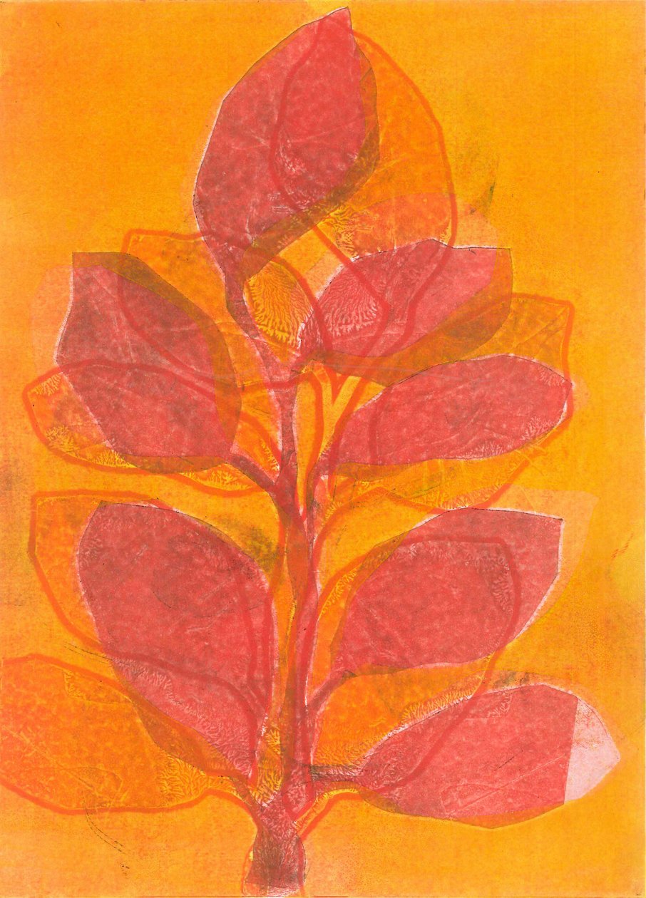 Jardín de verano II, 2015 (monocopia sobre papel) de Stephen Dow
