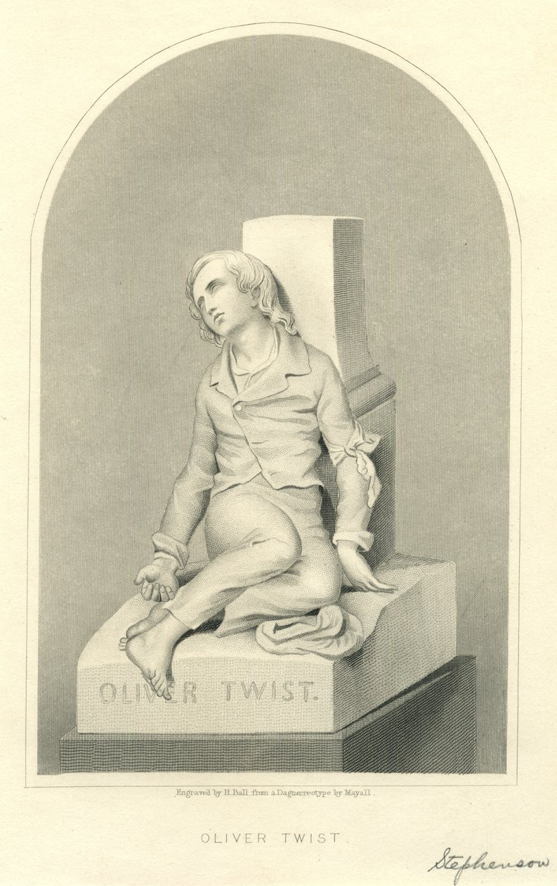 Escultura de Oliver Twist (grabado) de Stephenson (after)