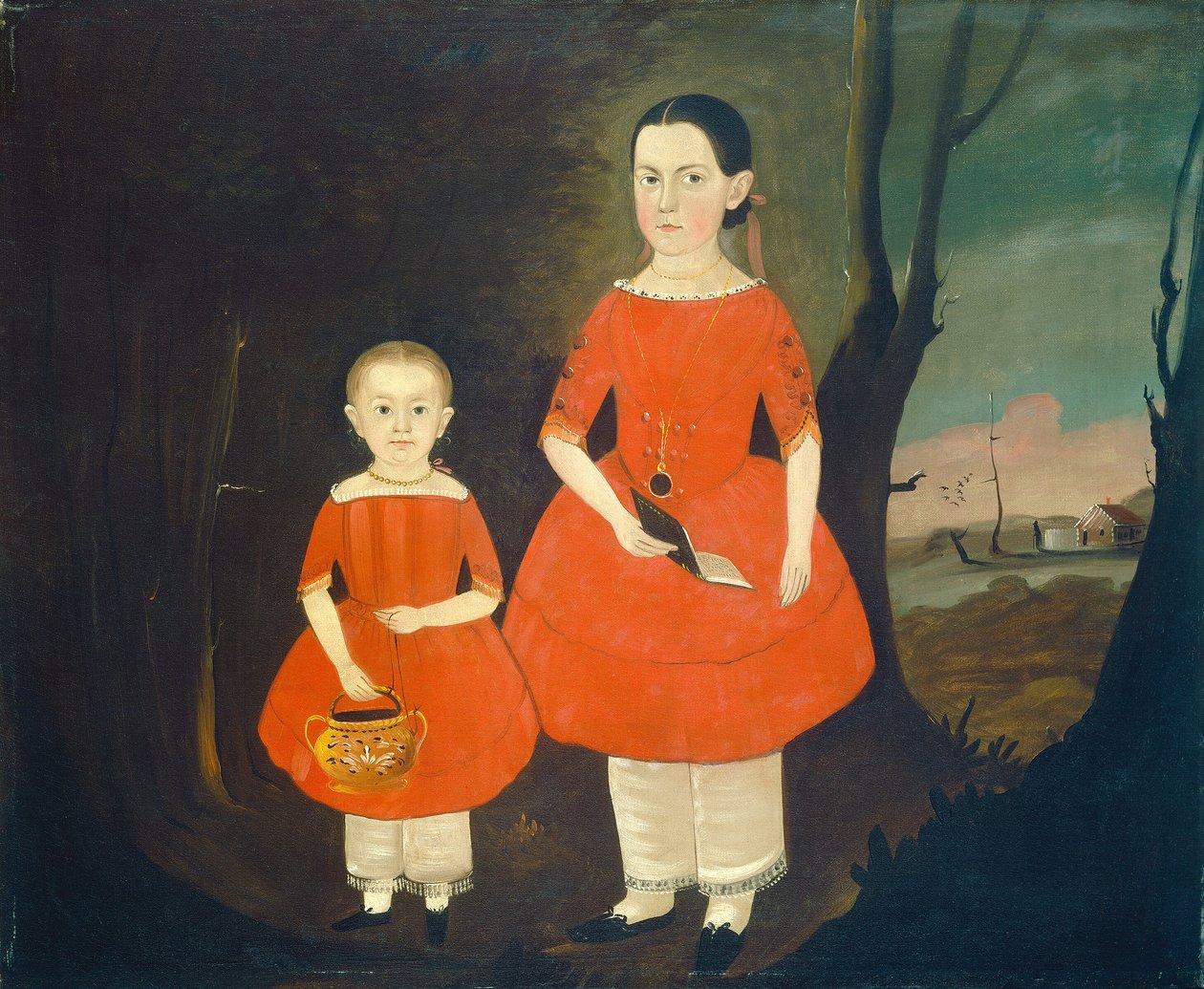 Hermanas en rojo, c. 1840-1850 de Sturtevant J. Hamblin