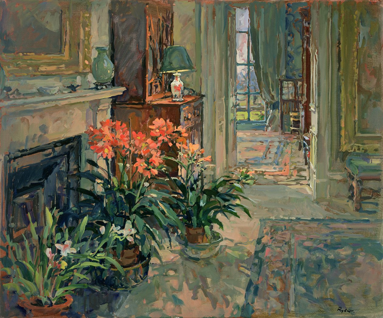 Clivia y orquídea de Susan Ryder