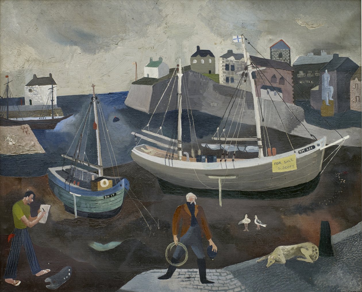 Brixham Harbour (óleo sobre lienzo) de Suzanne Cooper