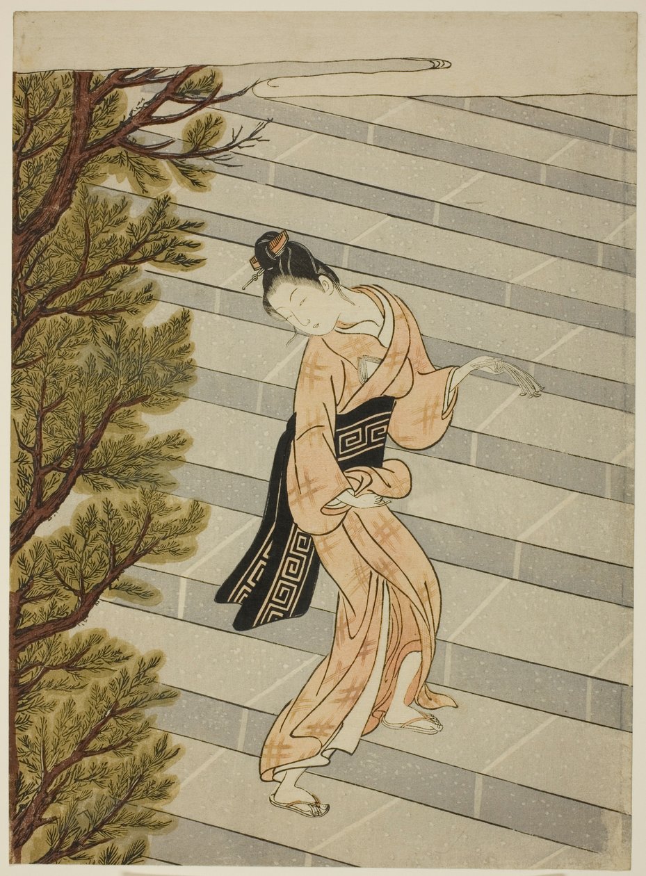 Subiendo los escalones cien veces de Suzuki Harunobu