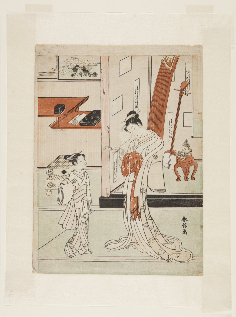 Geisha y Asistente de Suzuki Harunobu