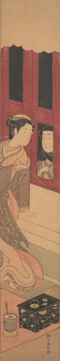 El hombre afuera de Suzuki Harunobu