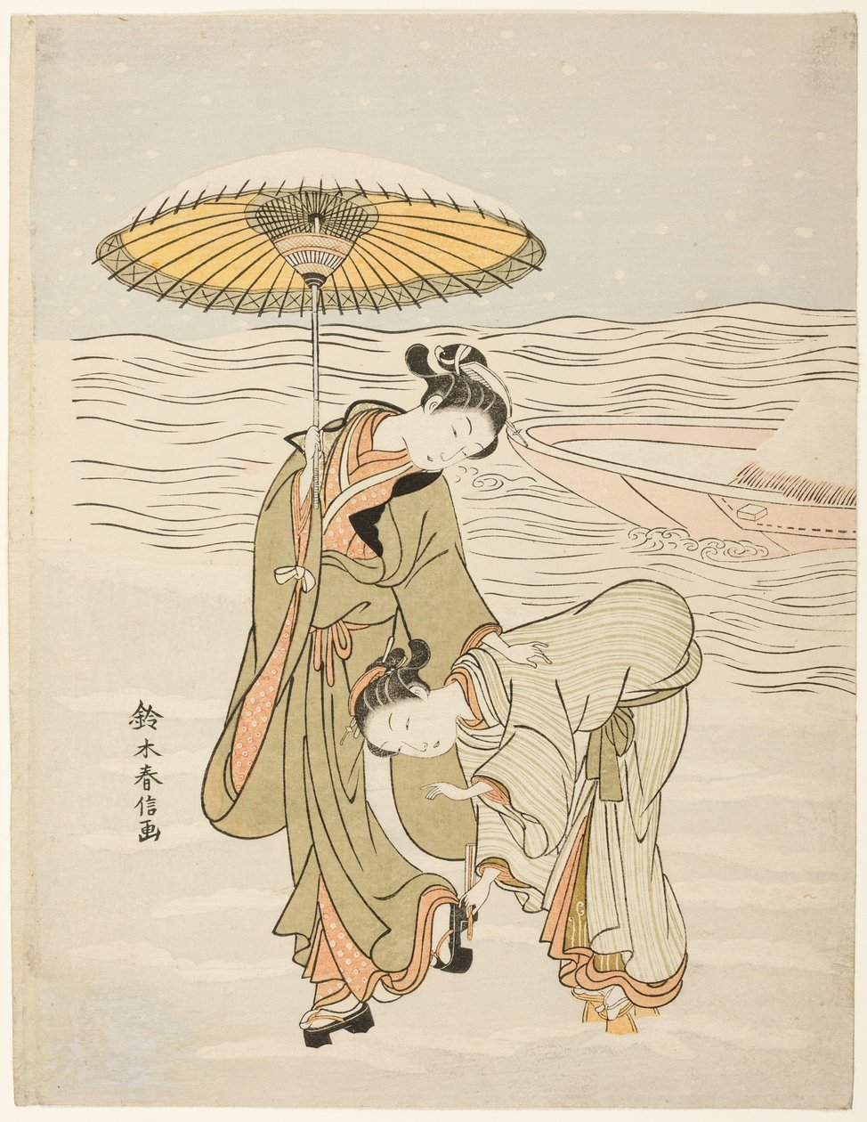 El Geta obstruido por la nieve de Suzuki Harunobu