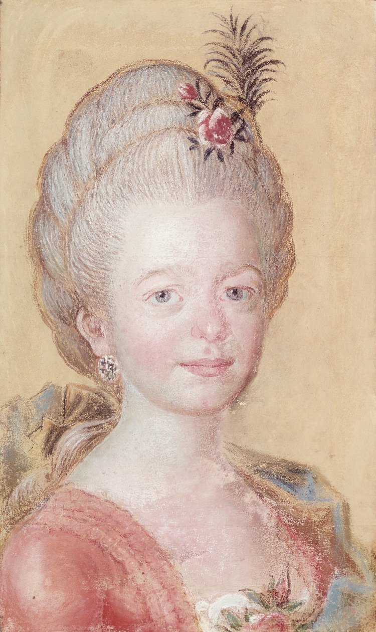 Retrato de la hija de Carl Linnaeus (1707-78) (pastel sobre papel) de Swedish School