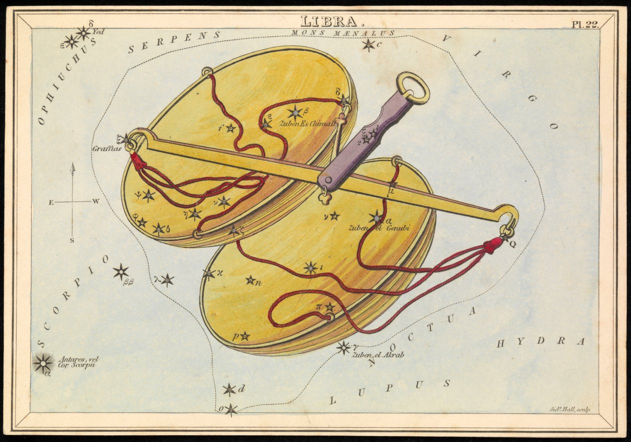 Libra, c.1825 (cartulina, papel, tejido ) de Sydney Hall