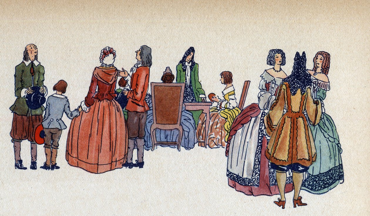 El pueblo en los apartamentos de Versalles - Ilustración de Sylvain Sauvage (1888-1948) para el libro “Luis XIV” de Frantz Funck-Brentano (1862-1947) de 1938 de Sylvain Sauvage