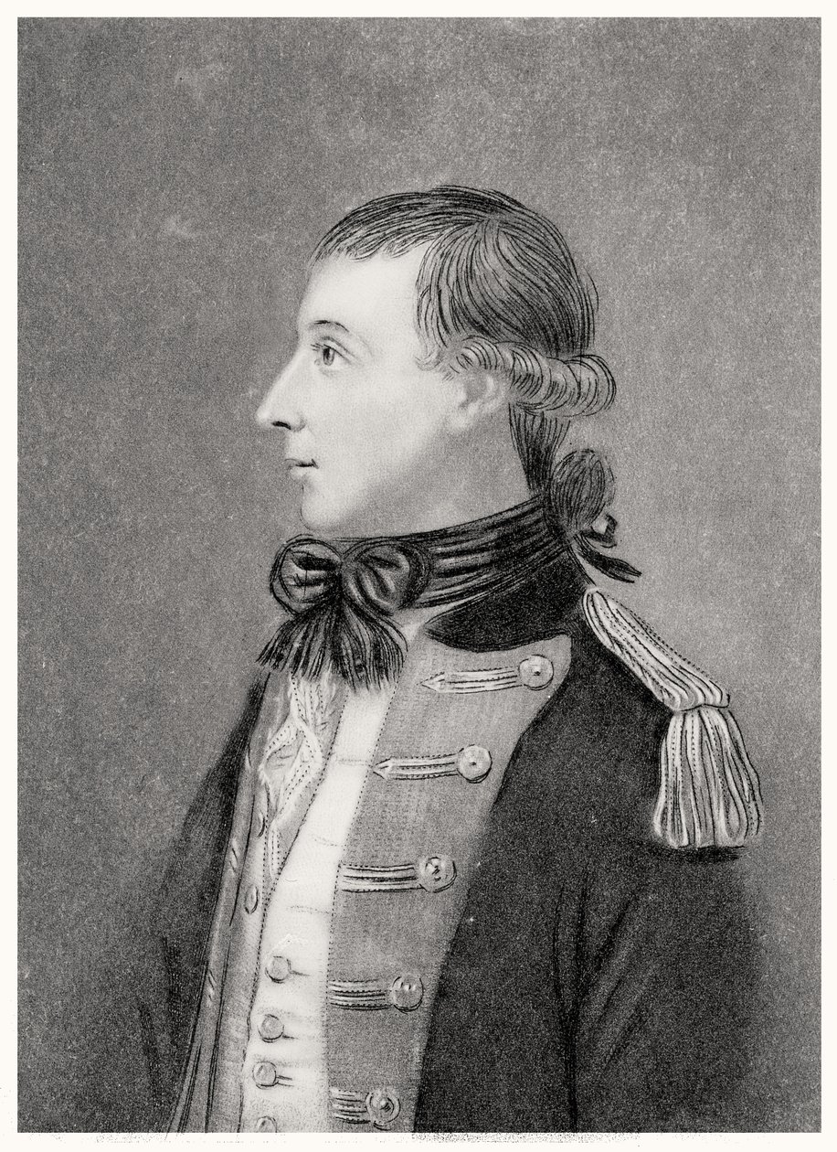Theobald Wolfe Tone (1763-98), de un retrato original que lo representa en su uniforme de voluntario de T.W. Huffam