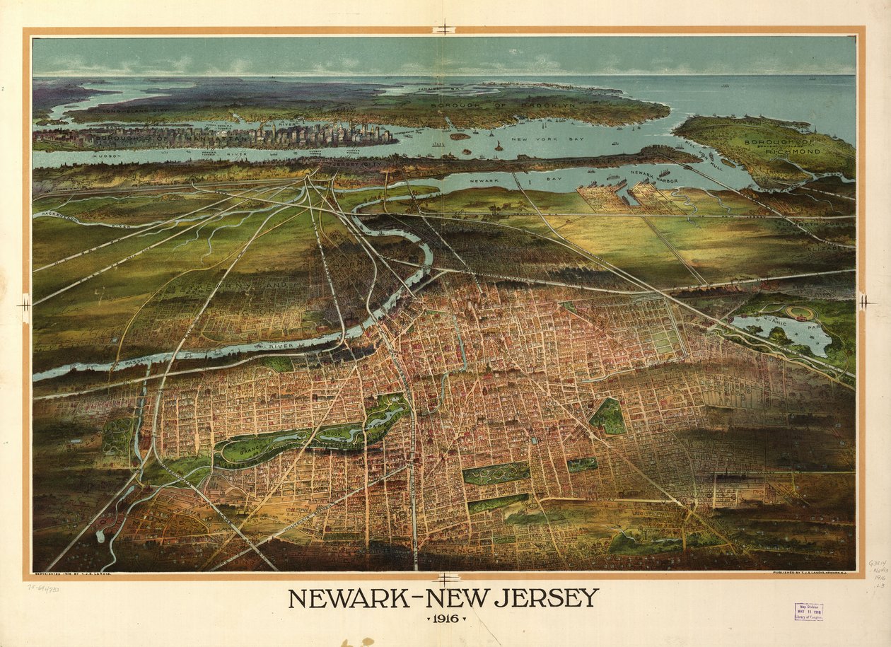 Newark-Nueva Jersey 1916. de T. J. Shepherd Landis