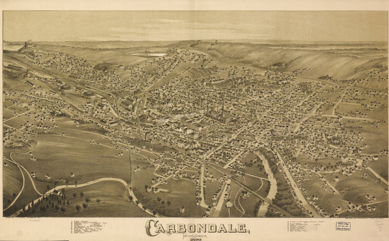 Carbondale, Pennsylvania, 1890. de T. M. Fowler