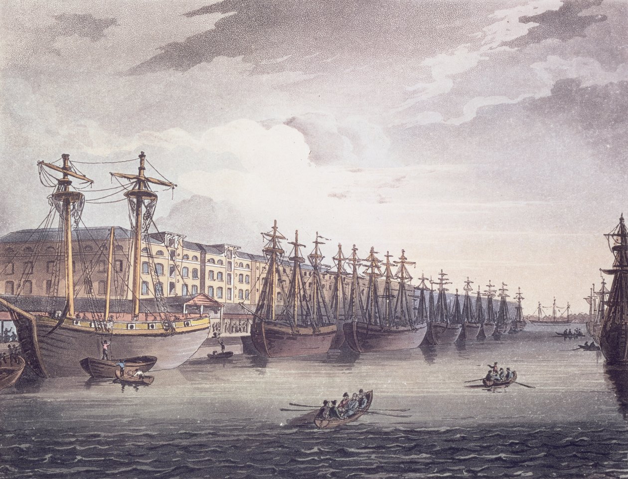 Muelles de las Indias Occidentales de T. and Pugin A.C. Rowlandson