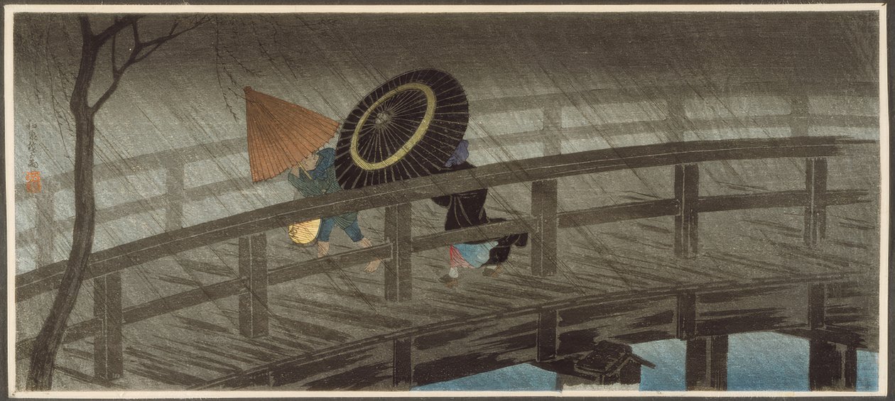 Lluvia en el puente Izumi de Takahashi Hiroaki