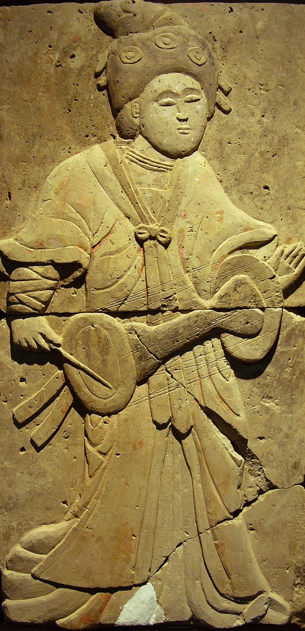 Estela que representa a un músico (terracota) de Tang Dynasty Chinese School