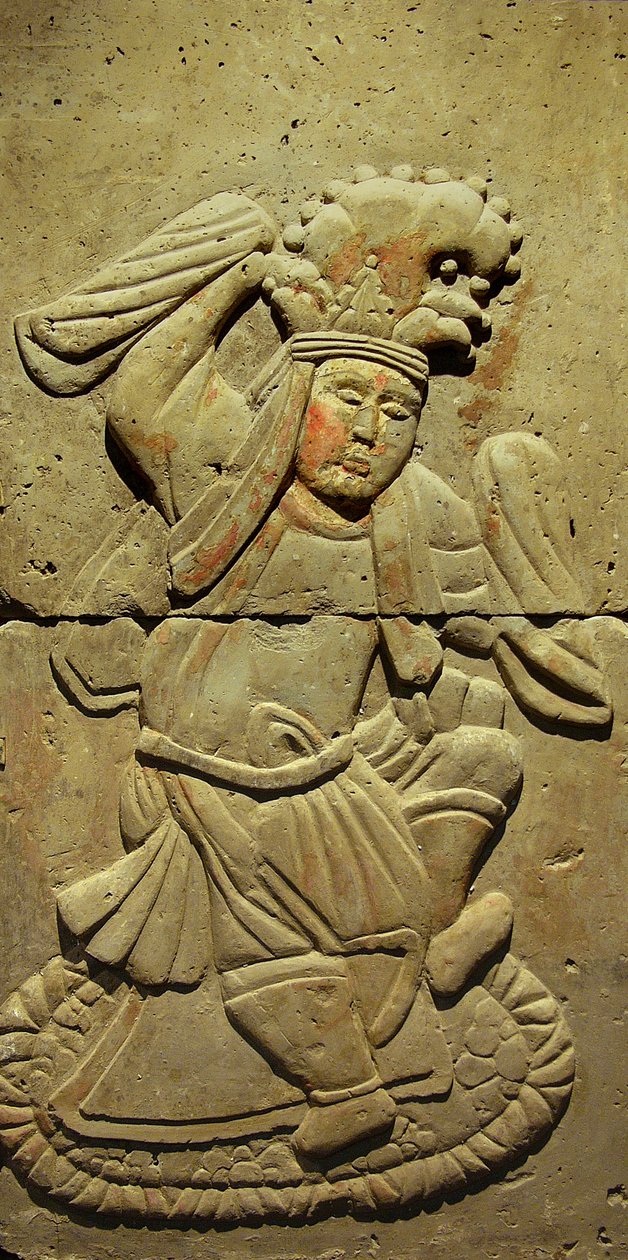 Estela que representa a un músico (terracota) de Tang Dynasty Chinese School