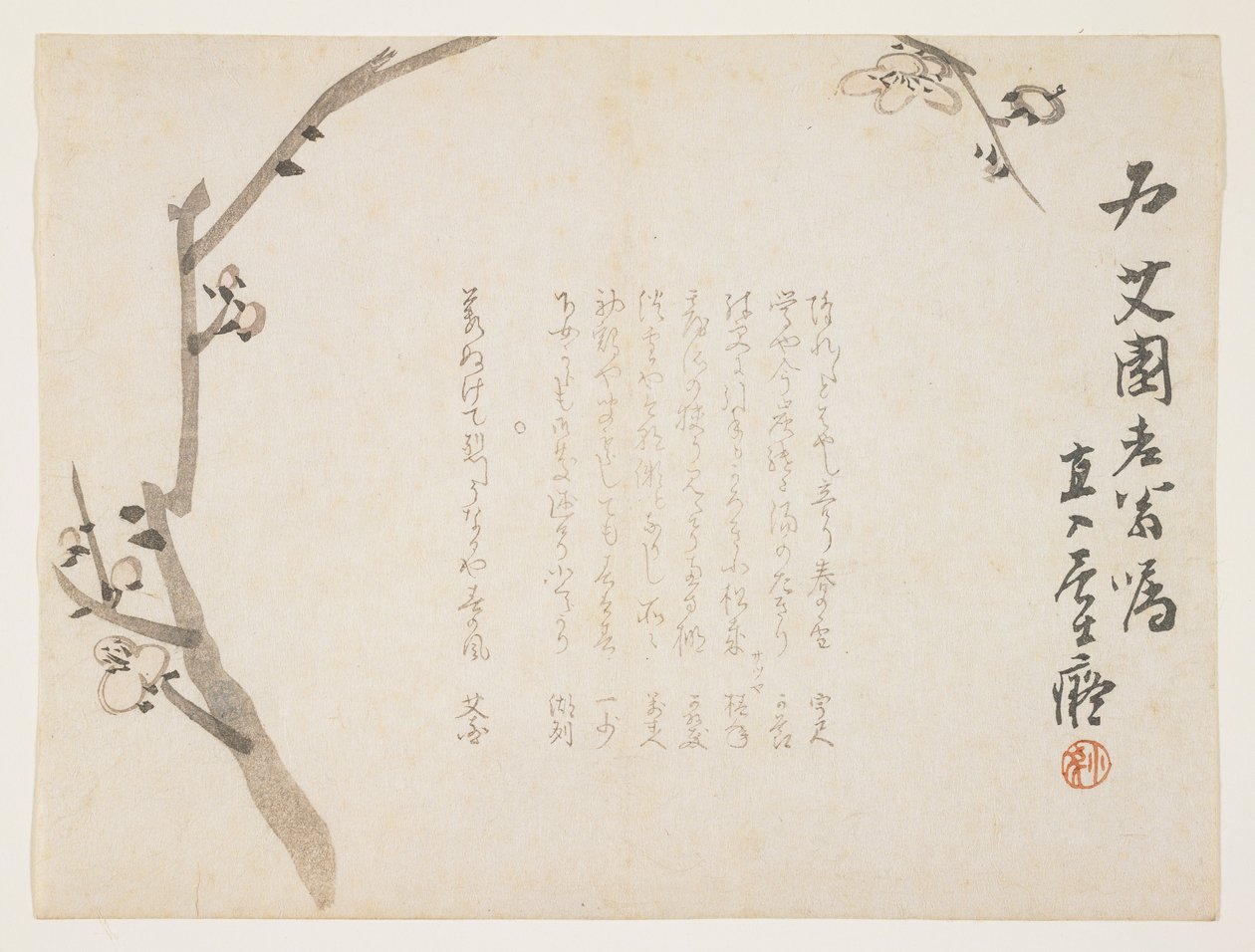 Flores de ciruelo, c.1848-53 de Tanomura Chokuny