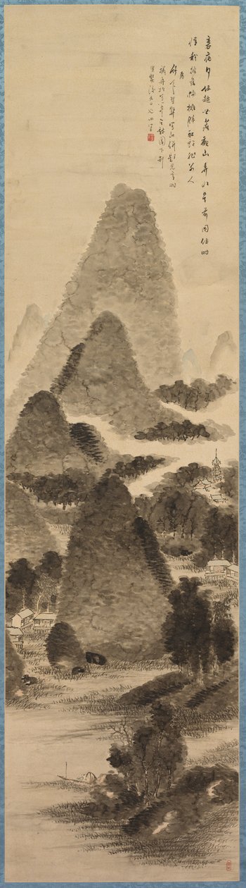Landscape with Boater de Tanomura Chikuden