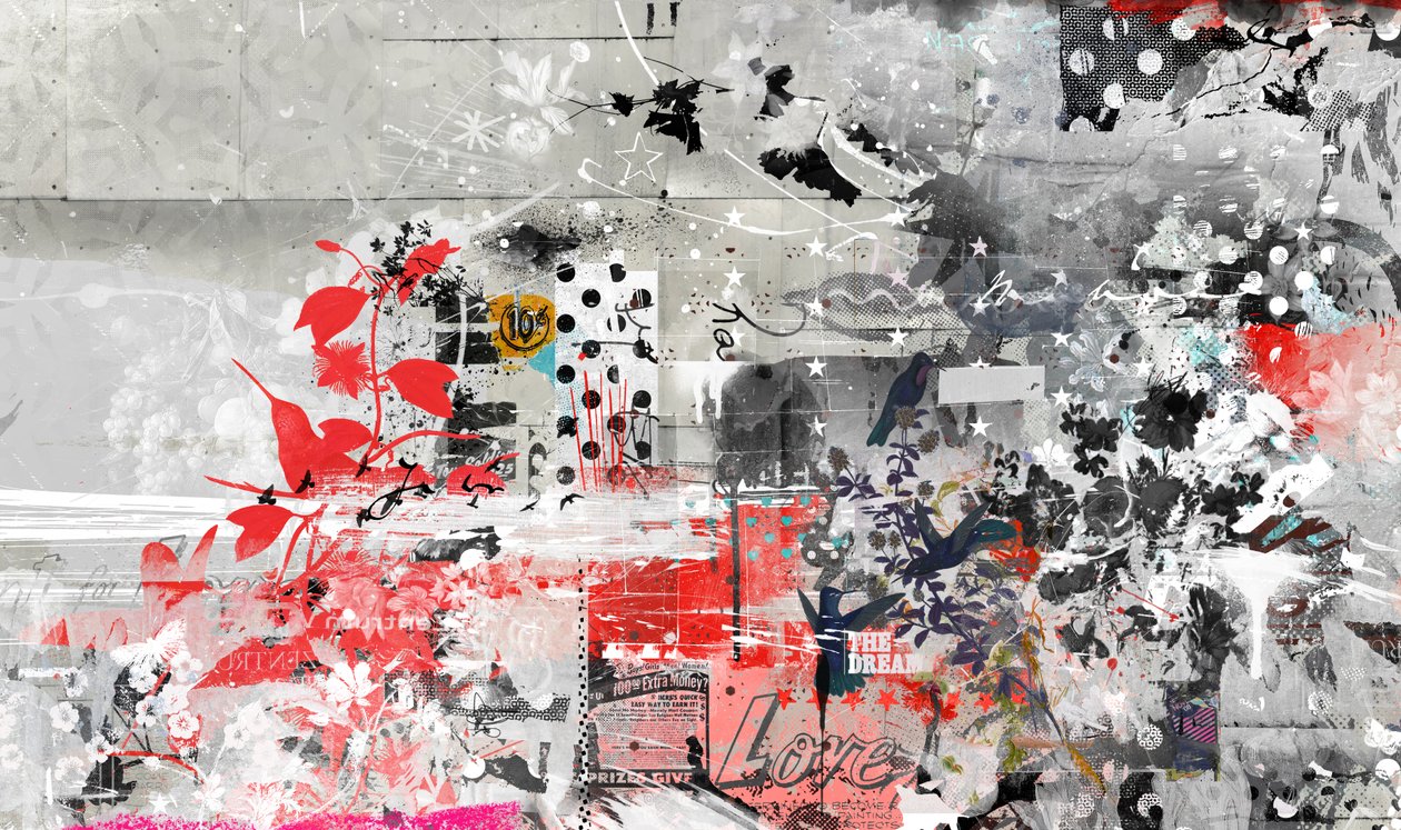 Collage de amor, 2016 (Collage sobre lienzo) de Teis Albers