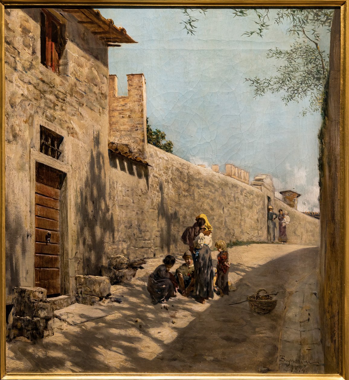 Pequeña calle toscana con figuras de Telemaco Signorini