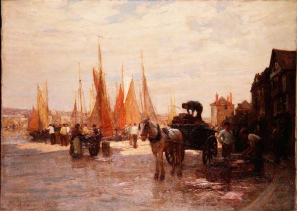 Vista del puerto de Brixham, Devon de Terrick Williams