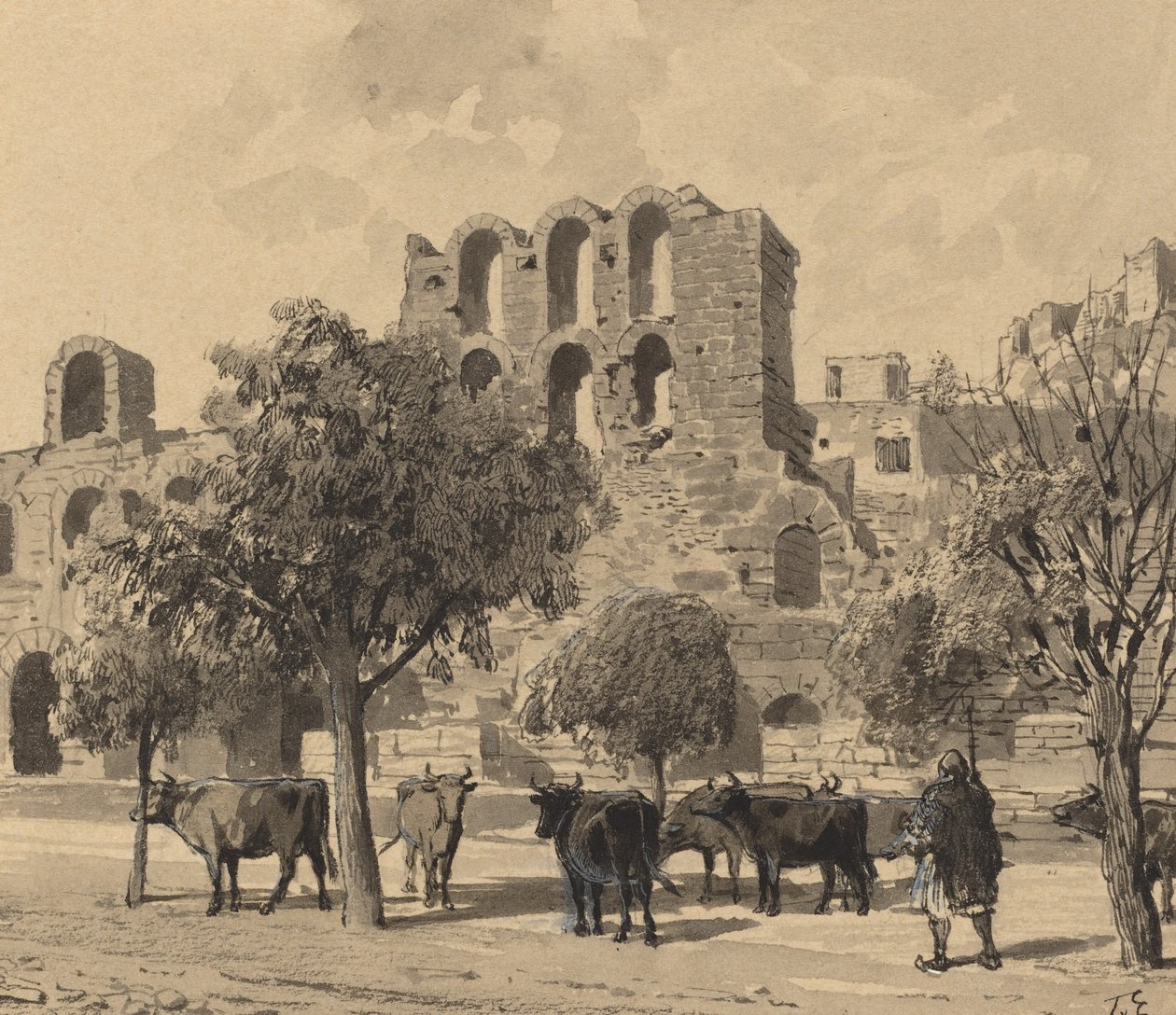 Teatro de Herodes Ático, 1890 de Themistocles von Eckenbrecher